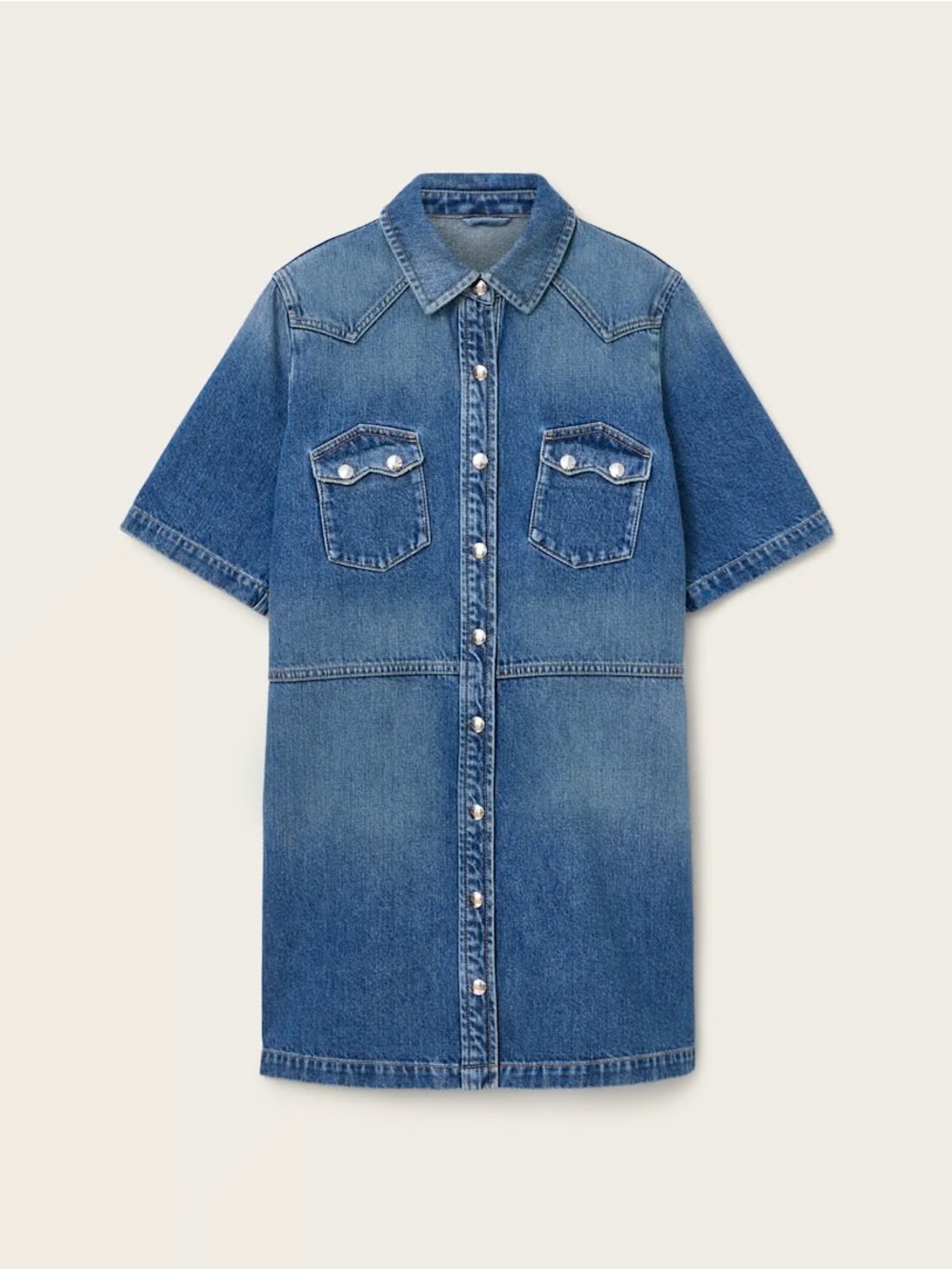 All Saints Rock Denim Mini Dress in Size